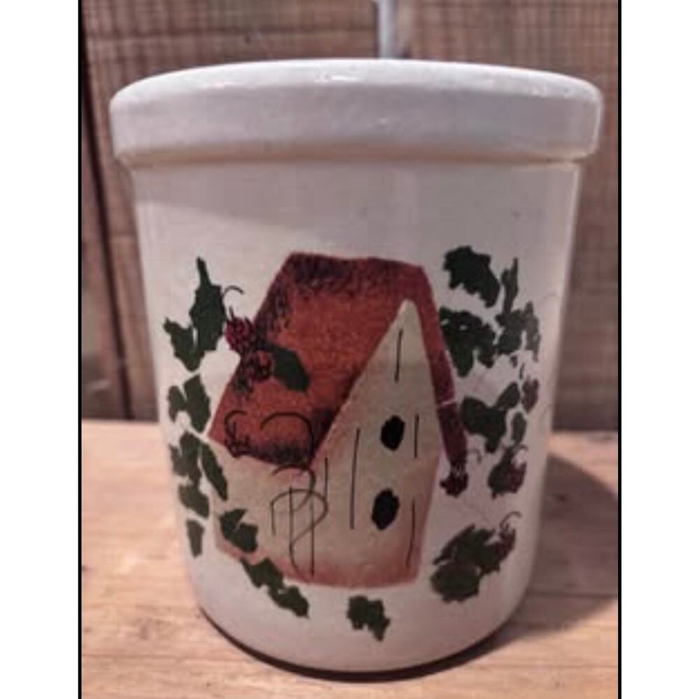 High Jar Crock Birdhouse Motif by Roseville Pottery Company, Cottage Country
